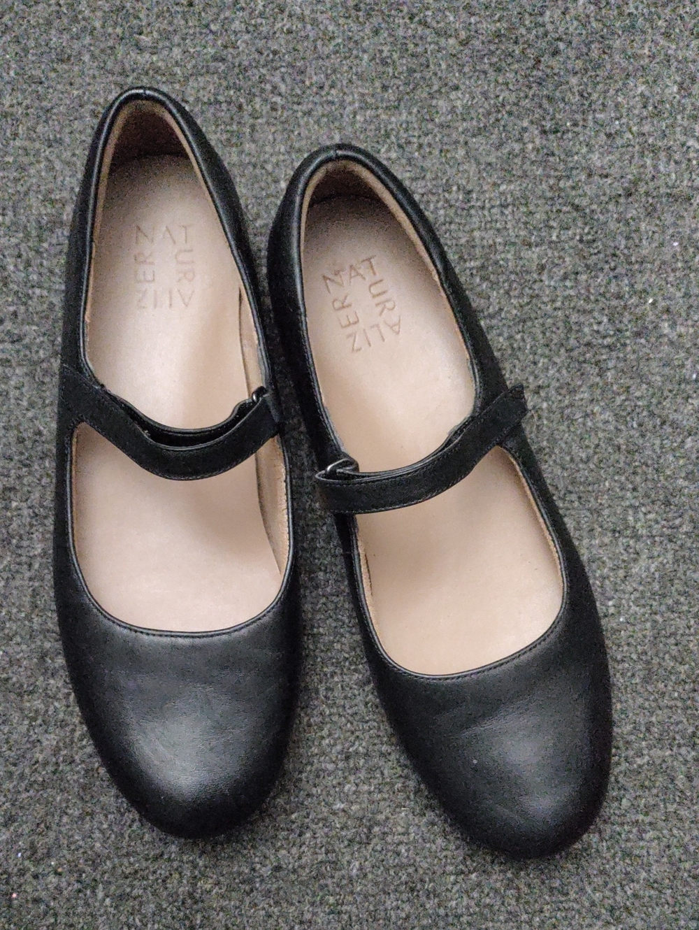 Naturalizer Black Mary Jane Flats with Strap